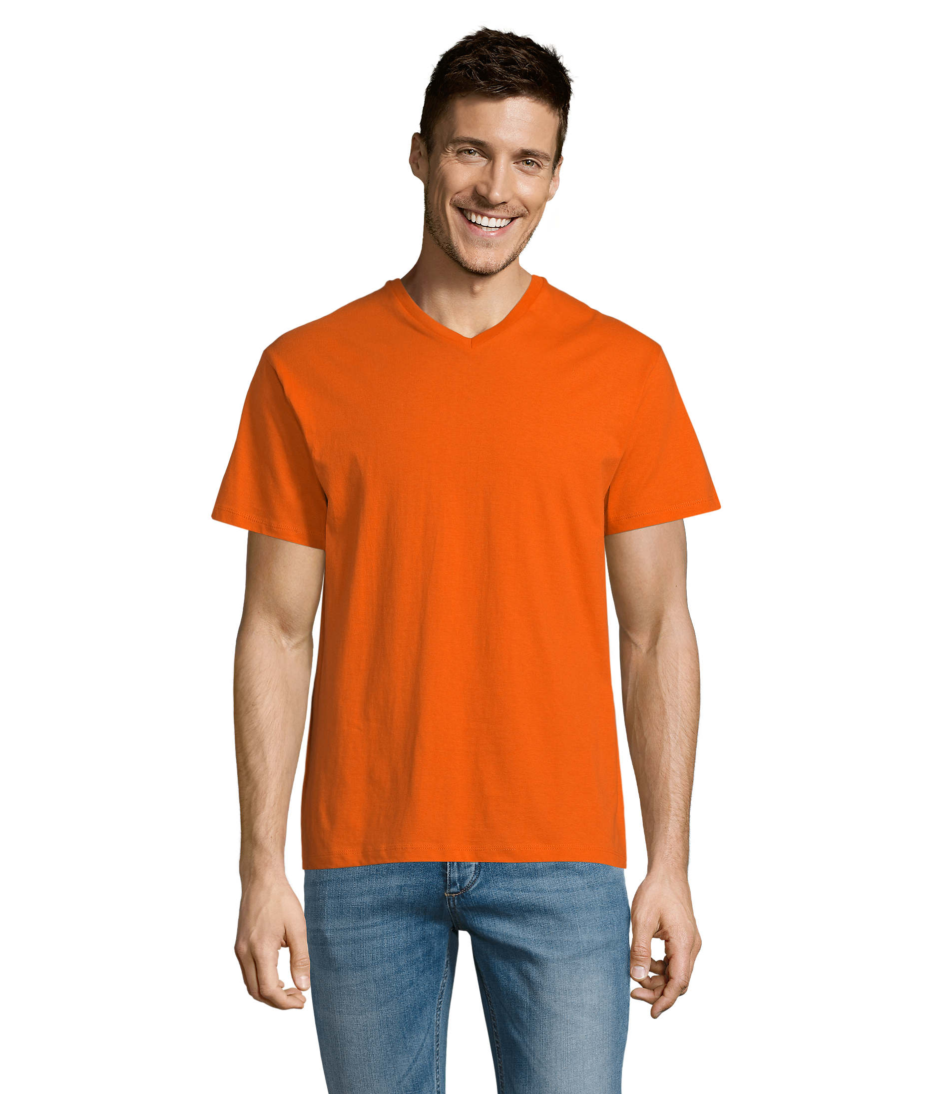 T-shirt 150g à personnaliser col V homme Victory Orange 1